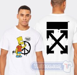 Cheap Peace Sign Bart Simpson Off White Tees