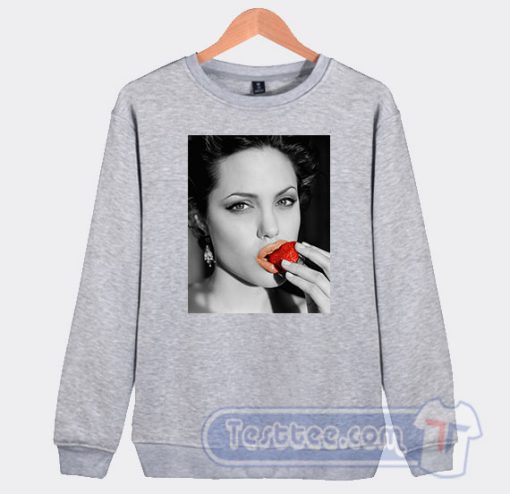 Cheap Angelina Jolie Bite Strawberry Sweatshirt